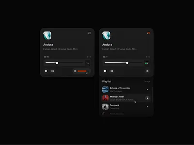 Audio Player UI audio audio player dark ui interface music player player playlist ui ux