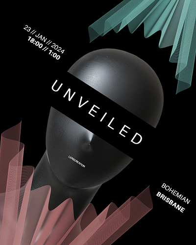 Unveiled event poster graphic design