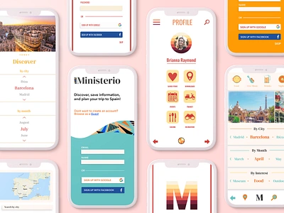 Ministerio App Design branding fiction graphic design illustration logo mobile spain tourism travel ui ux vector