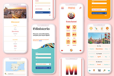 Ministerio App Design branding fiction graphic design illustration logo mobile spain tourism travel ui ux vector