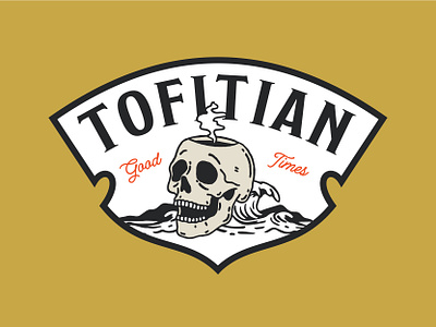 Tofitian Cafe & Bakery badge bakery branding cafe caribou creative coffee design graphic design laura prpich logo skull surfing vector waves