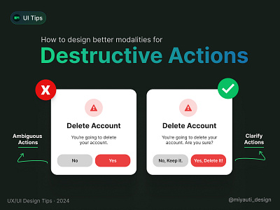 How to design better modalities for Destructive Actions delete modal design designtips ui usability ux uxdesign webdesign
