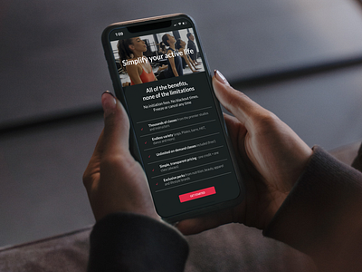 UX/UI design for fitness membership site uxui uxuidesign webapp webdesign