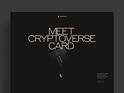 DeFi crypto credit card web design_Concept aesthetic animation bank blockchain branding creditcard crypto debit defi finance luxury minimal modern prototype saas sleek ui ux web3 webdesign