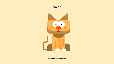 Day 10 of flat design challenge on Cat cat challenge day 10 design flat design illustration illustrator