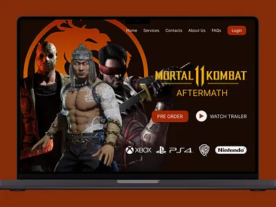 Daily UI 003 - Mortal Kombat Website UI figma game game ui landing page mortal kombat mortal kombat website ui ux website