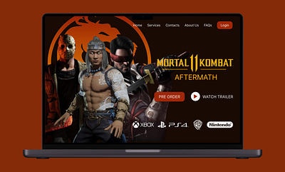 Daily UI 003 - Mortal Kombat Website UI figma game game ui landing page mortal kombat mortal kombat website ui ux website