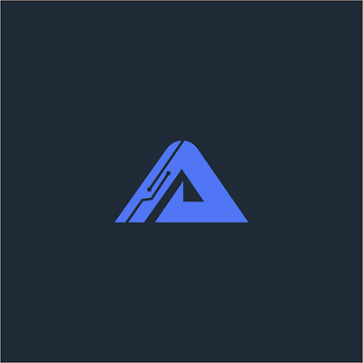 Pyramids + Tech blue branding combination company graphic design logo modern pyramids simple soft tech triangle