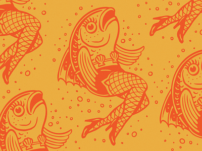 Betty Whitefish beer branding dive bar fish illustration mascot mermaid ocean pinup restaurant sea