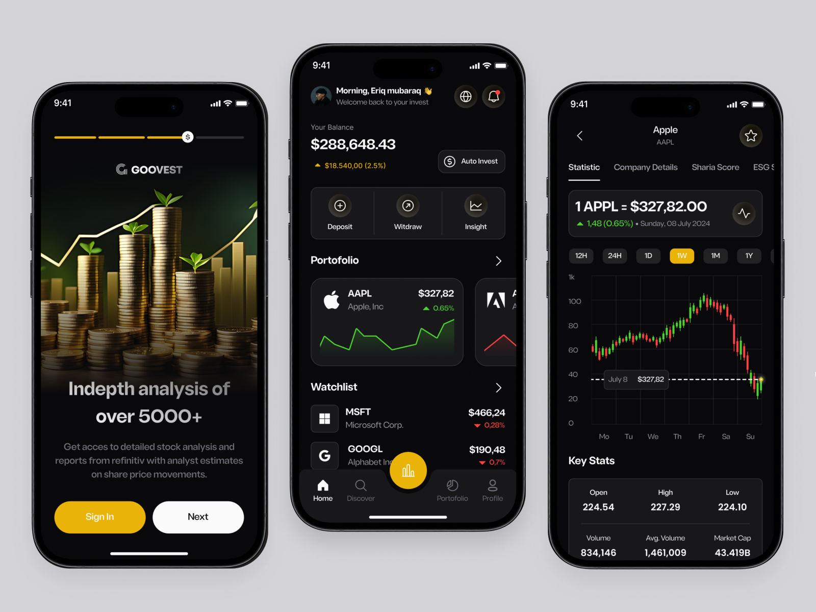 Example of 3 Concept Mobile App UI Design
