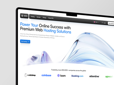 HSTG - Web Hosting Landing Page b2b b2c clean cloud cloud computing company profile domain hosting hosting service hosting web landing pafe saas server tech web web design web hosting web3 website website design