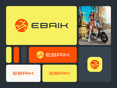 Ebaik app bicycle branding combination design designlogo dualmeaning ebike graphic design logo logodesign logomark product ui ux