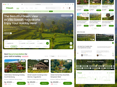 Viewah - Booking Accomodation Website Design Homepage branding design green holiday indonesia inspiration nature product product design real estate startup travel ui ux ux design visual web design web layout website design