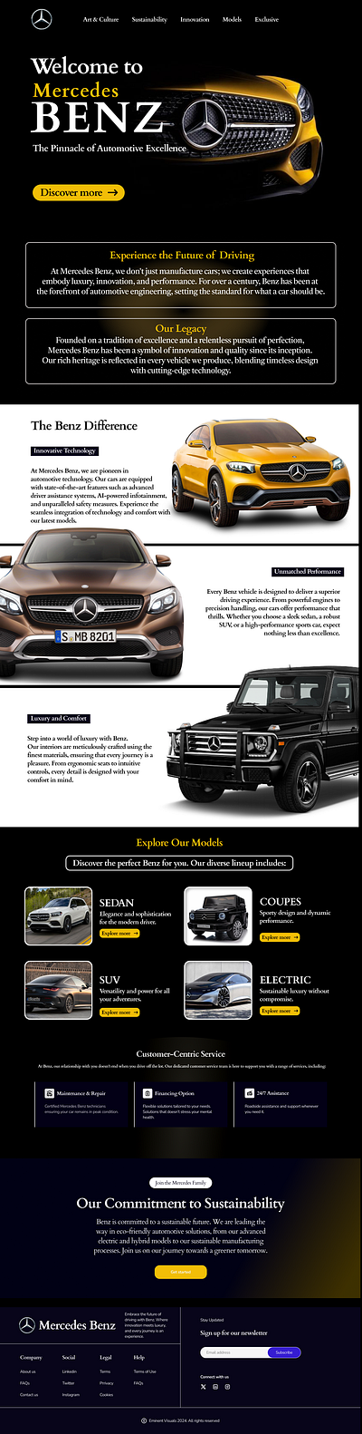 Mercedes Website UI landing page mobile app ui uiux user centric user interface website design