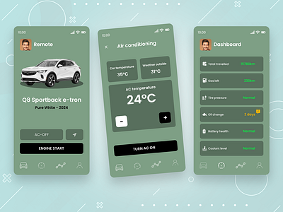 Car Remote App Design app car design driving remote ui ux