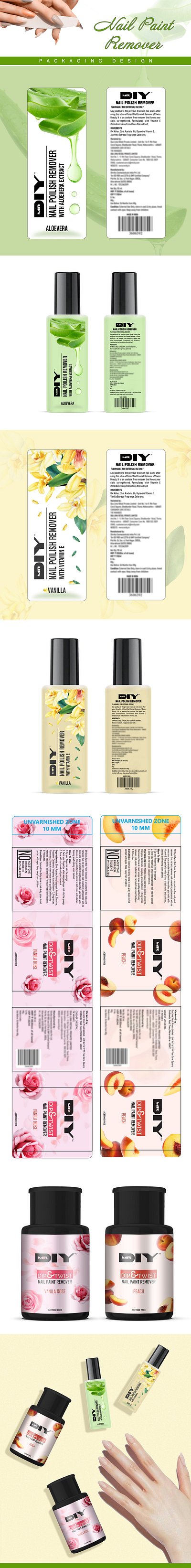 Nail Paint Remover Packaging Design 3d desiugning editing mockup nail paint remover packaging design