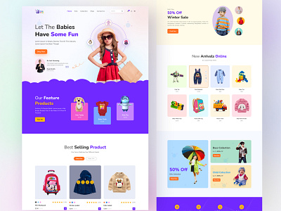 Kids Fashion Website Landing Page Design ecommerce website fashion landig page fashion website kids fashion website landing page mondolsgraphic shopify uiux website design