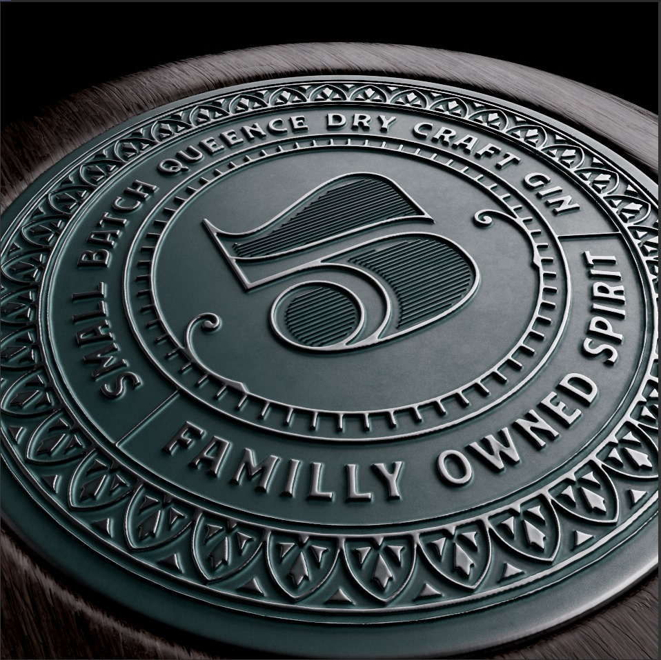 Fofth Rill Craft Gin - Detail badge brand identity branding engraving gin graphic design identity liquor logo logo design number design packaging packaging design stamp vector