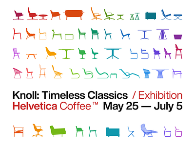 Knoll Timeless Classics Exhibition furniture helvetica illustration knoll poster typography vector