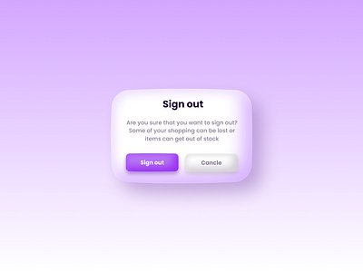 Skeumorphism Confirnmation Popup cute modern popup purple skeumorphism ui ui design uiux ux ux design