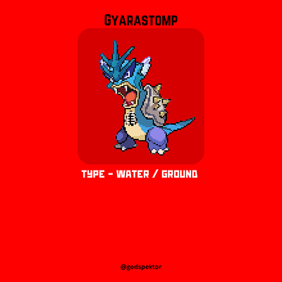 Gyarastomp fakemon monster pixel art pokemon