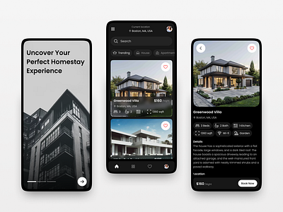 Real Estate Mobile App app app design clean design house rent app minimalist mobile app mobile design real estate real estate agency real estate app rent app ui ui design uiux user interface ux