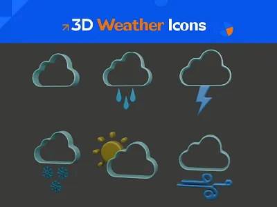 3D Weather Icons 3d design 3d weather icons app icons digital art forecast icons icon set interactive icons modern icons ui design user interface vibrant icons visual design weather app weather icons web design