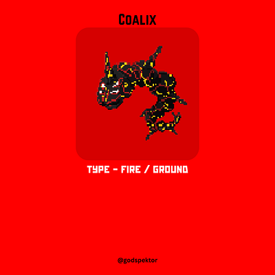 Coalix fakemon monster pixel art pokemon