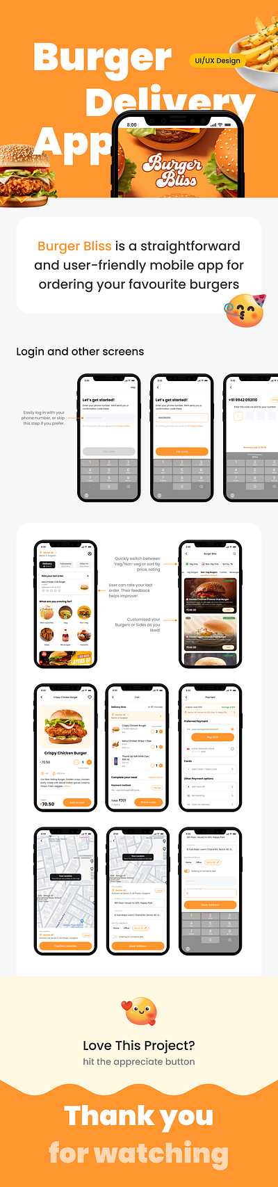 Burgers & Sides branding design mobile app product design ui ui ux ui design visual design