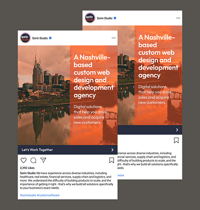 Instagram Ads for Sorin Studio branding design design agency email sms graphic design illustration logo meta ads product design ui ux vector