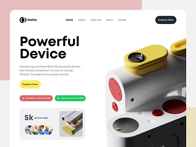 Mobile Power bank landing Page Design dribbbleshowcase ecommerce hero section landing landing page minimalistdesign mobilepowerbank mubarak hossen mubarakuix page piximbond portablepower product design sass landing page tech gadeget uiuxdesign userexperience web app website