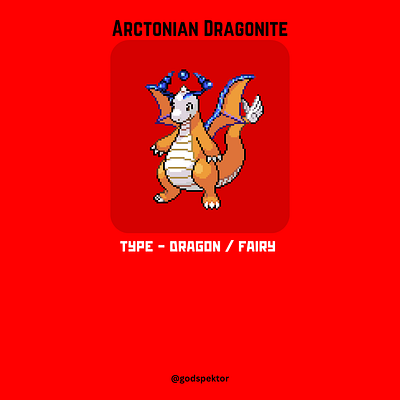 Arctonian Dragonite fakemon monster pixel art pokemon