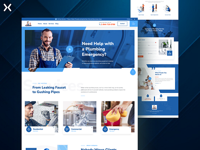 Plumbing Landing Page/ Click Through branding click through landing page design dribbble shot graphic design landing page landing page design pipes maintainence plumber service plumber website plumbing plumbing landing page ui ux