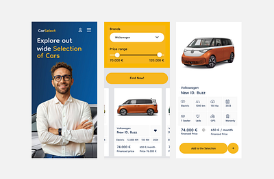 CarSelect | UX/UI Mobile automotive car card cars flow hover menu mobile motion motion design summary card ui ux uxui web site