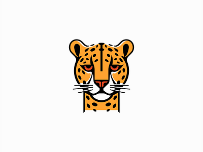 Cheetah Logo animal branding cat cheetah design emblem feline icon identity illustration jaguar logo mark speed sports symbol symmetry vector yellow