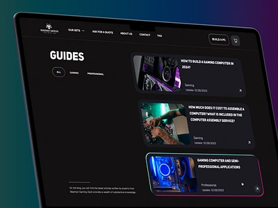 Madman Gaming Guides article blog dark design desktop interface mockup theme ui ux