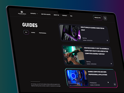 Madman Gaming Guides article blog dark design desktop interface mockup theme ui ux