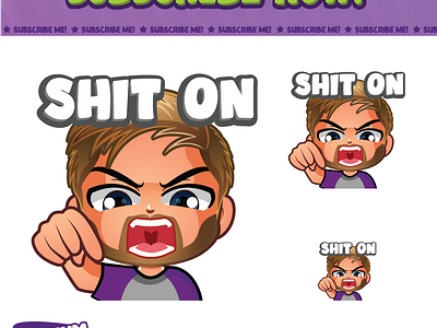 SHIT ON twitch Emotes By Hachiko Art angry design discord emotes facebook emotes hachiki art hachiko hachiko art illustration loyalty badges mad rage sub badges sub emotes twitch emotes youtube emotes