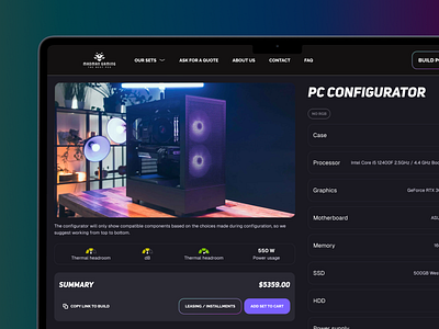 Madman Gaming PC Configurator configurator design gaming interface pc ui ux