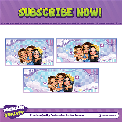 Custom Banner For Youtube, Twitch, Twitter By Hachiko Art banner banner discord banner twitter banner youtube custom banner design discord emotes facebook emotes hachiko hachiko art hachiko art illustration loyalty badges sub badges sub emotes twitch emotes youtube emotes