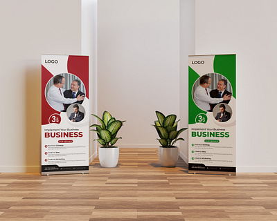 Modern roll up template for business conferences brand identity