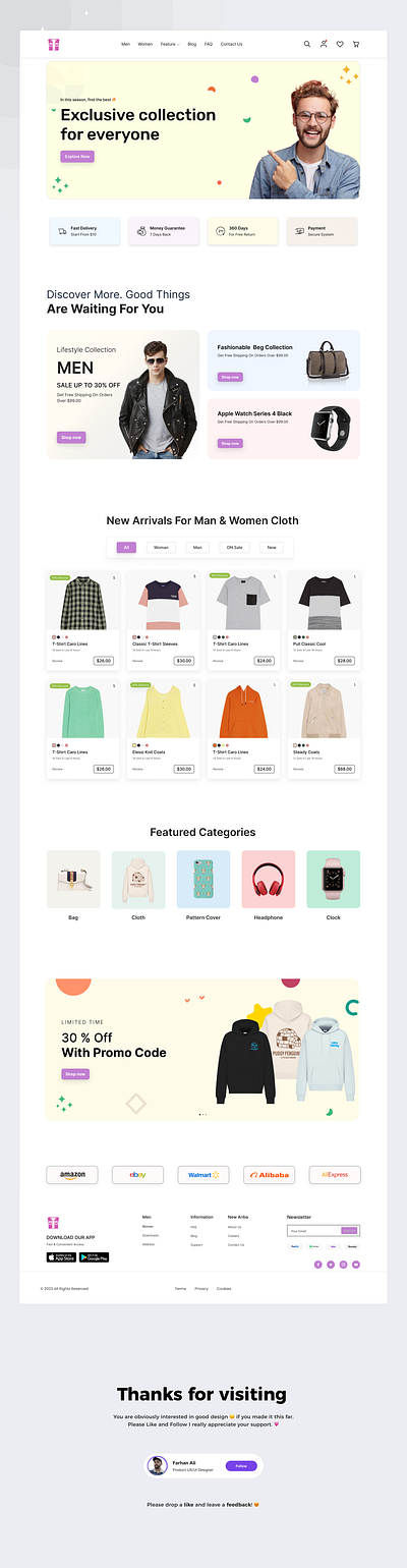 E-Commerce Landing Page design figma ui ux web website