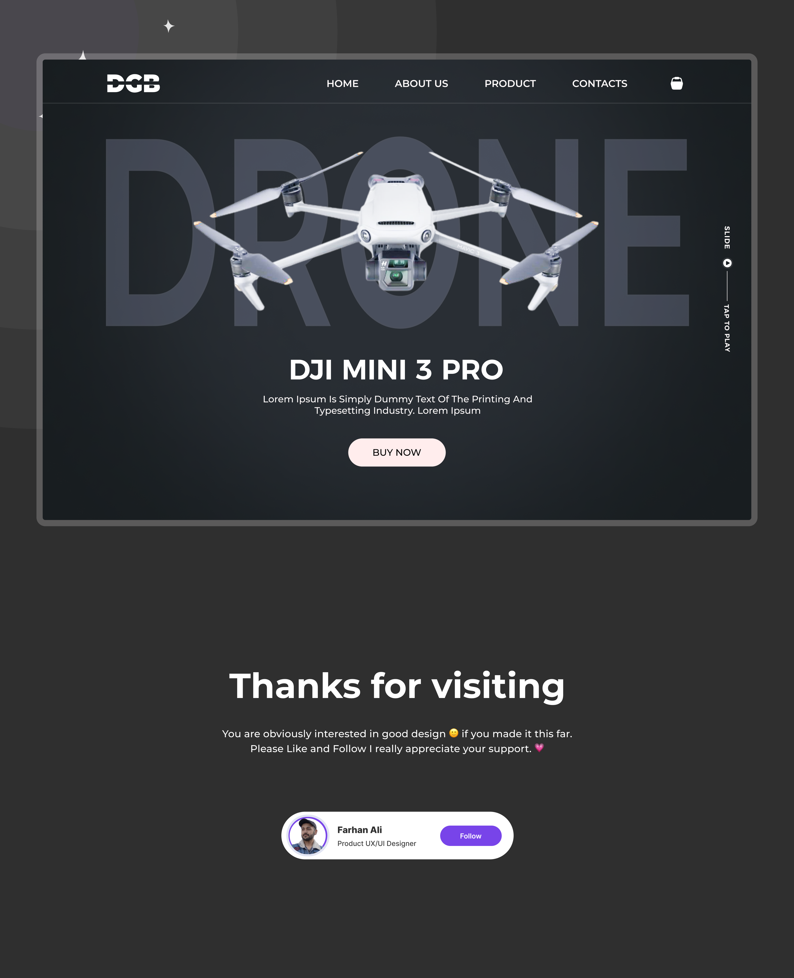 Drone Landing Page Hero Section Design a drone fig landing page ui ux web website