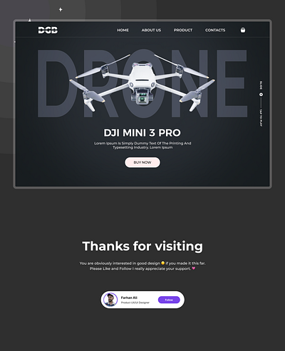 Drone Landing Page Hero Section Design a drone fig landing page ui ux web website