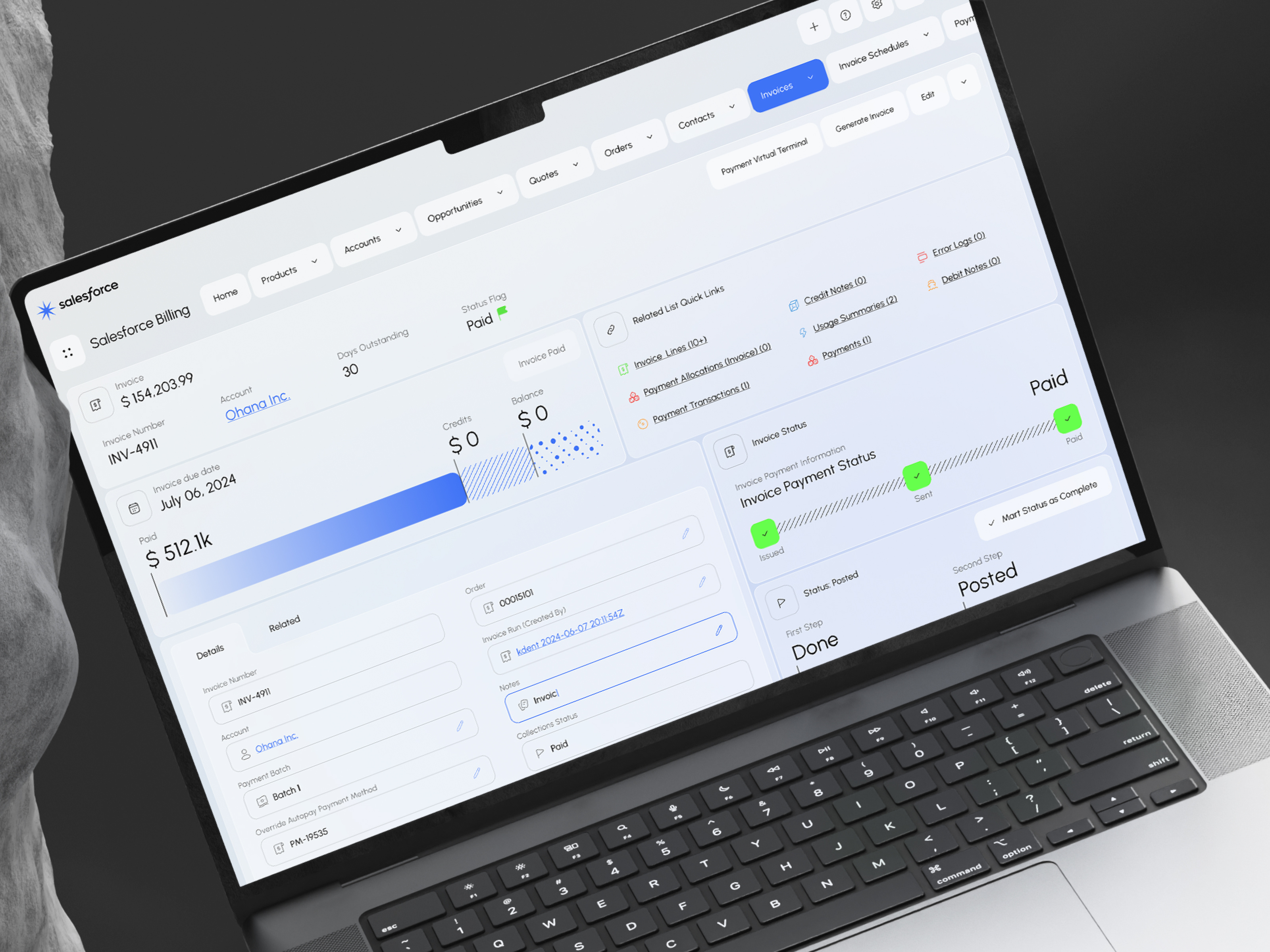 Salesforce CRM - Billing Manegement Dashboard admin ai ai app app app design b2b business crm dashboard design finance management product design saas sales software ui ux web web design