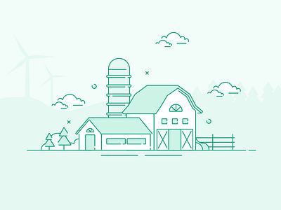 Farm and Forest Property Series farmhouse forestproperty icon illustration monochromatic ui