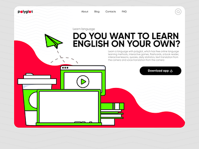 Language Learning Web Platform app branding design graphic design illustration logo typography ui ux vector