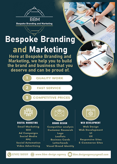 Bespoke Branding and Marketing Leaflet branding digital marketing graphic design seo social media web design