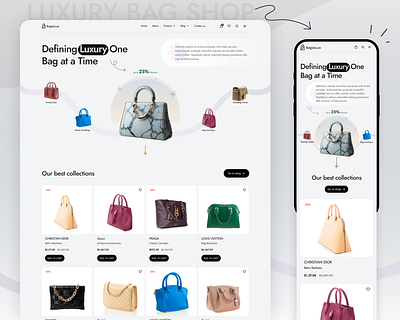 BagasLux - Ecommerce Luxury Bag Shop bag figma girl bag landing page luxuary shop trend