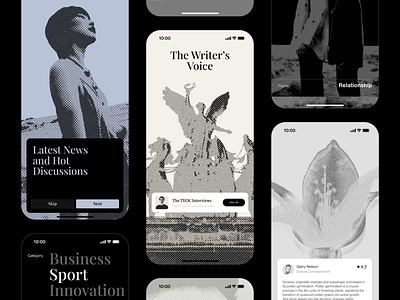 News Portal brand branding classic graphic design halftone identity illustration mobile motion news typography ui